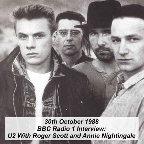 1988-10-30-London-BBCRadio1InterviewU2WithRogerScottAndAnnieNightingale-1988-10-30 BBC Radio 1 Interview U2 With Roger Scott and Annie Nightingale Front.jpg